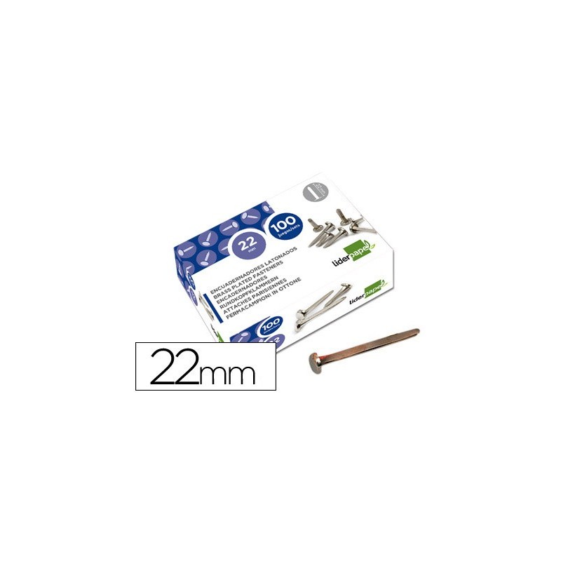 Encuadernadores liderpapel niquelados n.4 22 mm caja de 100 unidades