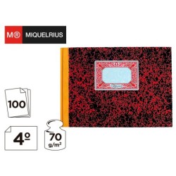 Libro miquelrius cartone 3086 cuarto apaisado 100 hojas cuentas corrientes debe haber y saldo