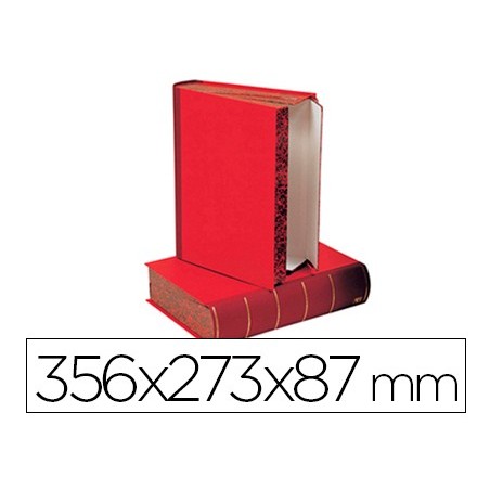 Caja transferencia liderpapel lomo libro de 80 mm color rojo355x80x255 mm