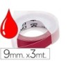 Cinta dymo 3d 9mm x 3 mt roja tradicional