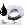 Cinta dymo 3d 9 mm x 3 mt negra tradicional