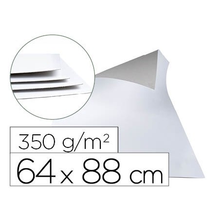 Cartoncillo gris liderpapel con una cara blanca 350 gr 64x88 cm paquete de 1 kg (5 hojas)
