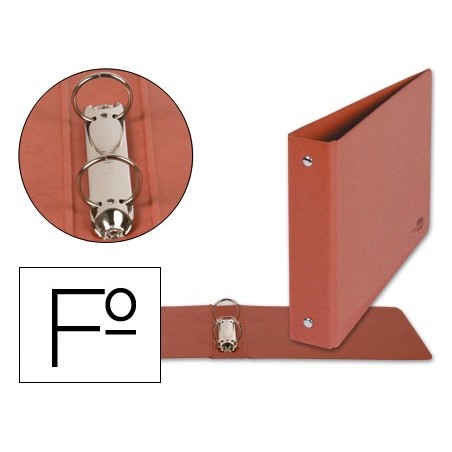 Carpeta de 2 anillas 40mm redondas liderpapel folio apaisado cuero