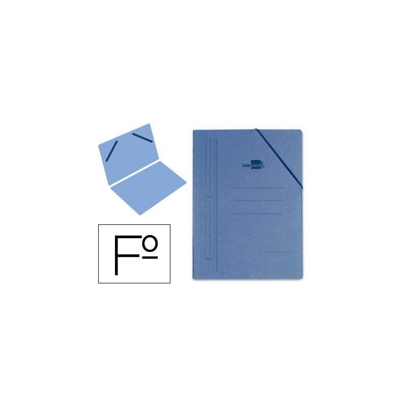 Carpeta liderpapel gomas folio sencilla carton compacto azul