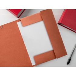 Carpeta liderpapel gomas folio 3 solapas carton compacto cuero