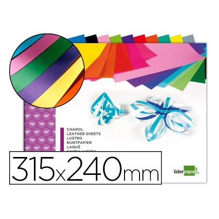 Bloc trabajos manuales liderpapel charol 240x315mm 10 hojas colores surtidos