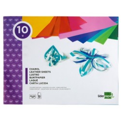 Bloc trabajos manuales liderpapel charol 240x315mm 10 hojas colores surtidos