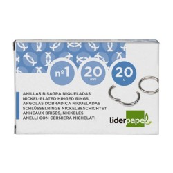 Anilla bisagra liderpapel niquelada n.1 diametro 20 mm caja de 20 unidades