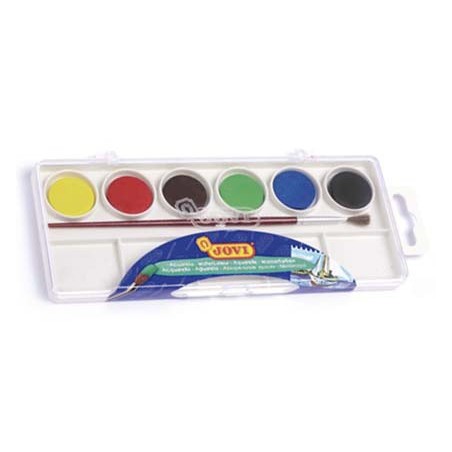 Acuarela jovi 6 colores con pincel estuche de plastico