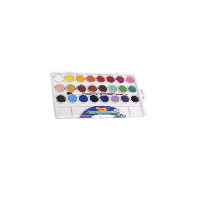 Acuarela jovi 24 colores con pincel estuche de plastico