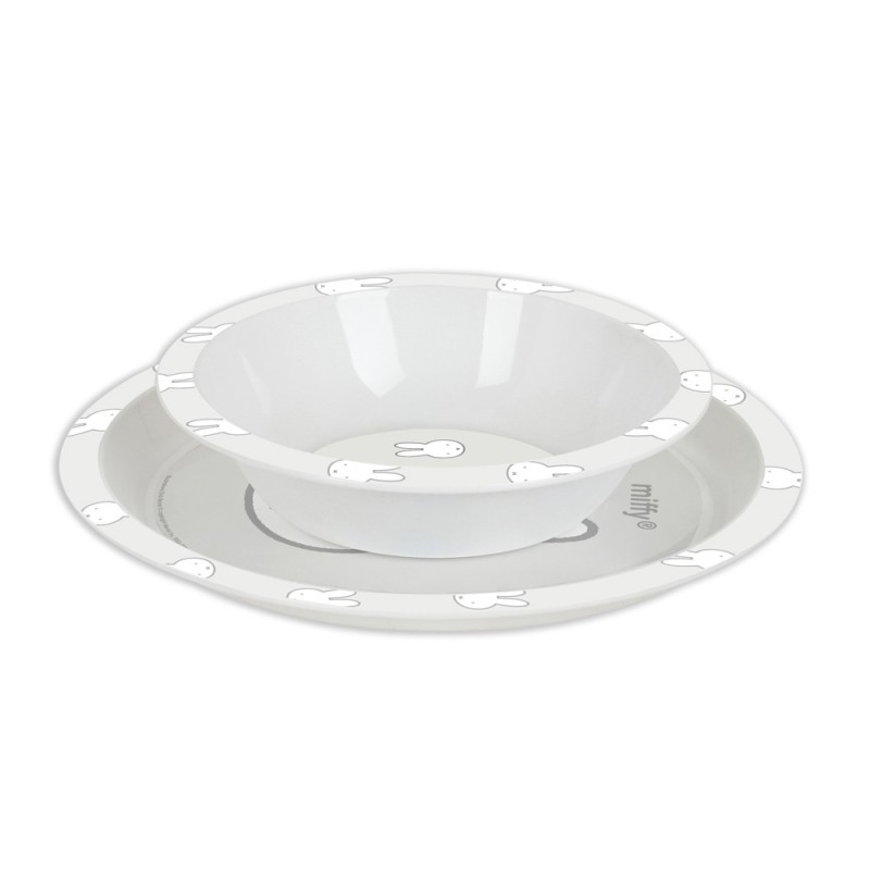 Set de platos cubiertos y vaso safta miffy menta 260x260x90 mm