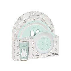 Set de platos cubiertos y vaso safta miffy menta 260x260x90 mm