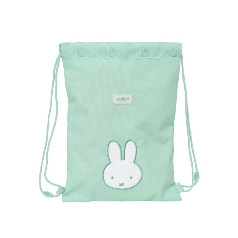 Saco plano safta junior reciclado y repelente agua miffy menta 340x260x10 mm