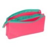 Bolso escolar portatodo safta triple nait nait rosa fluor 120x220x30 mm