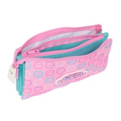Bolso escolar portatodo safta triple gabby s dollhouse party 120x220x30 mm