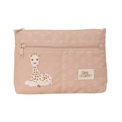 Bolso escolar portatodo safta grande 2 cremallera reciclado y repelente agua sophie la girafe cookie 160x230x30 mm