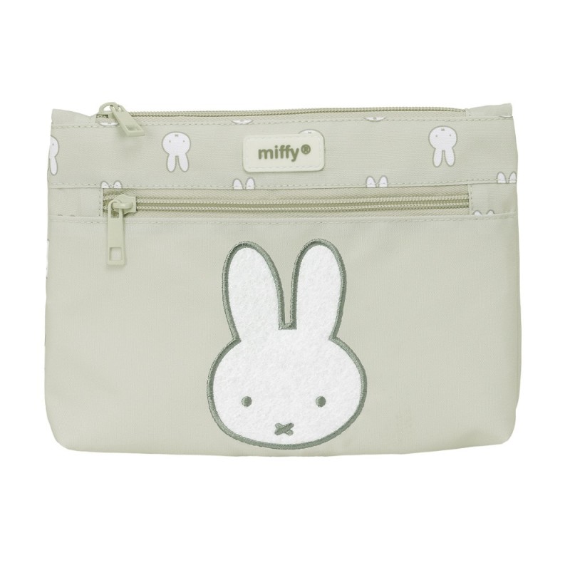 Bolso escolar portatodo safta grande 2 cremallera reciclado y repelente agua miffy niebla 160x230x30 mm