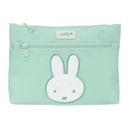 Bolso escolar portatodo safta grande 2 cremallera reciclado y repelente agua miffy menta 160x230x30 mm