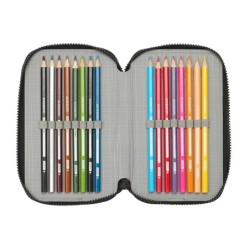 Plumier escolar safta triple 36 piezas tortugas ninja 195x125x55 mm