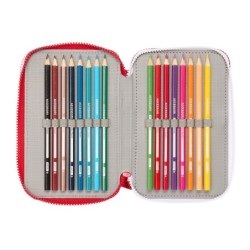 Plumier escolar safta triple 36 piezas sevilla f.c. corporativa 195x125x55 mm
