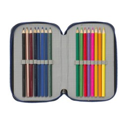 Plumier escolar safta triple 36 piezas naruto ninja 195x125x55 mm