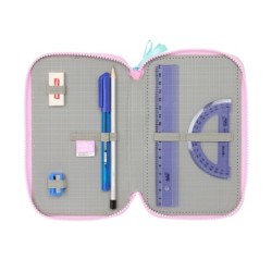 Plumier escolar safta triple 36 piezas frozen ii cool days 195x125x55 mm