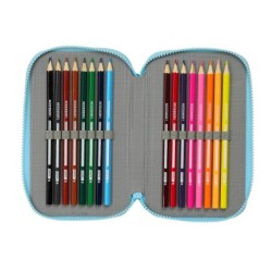 Plumier escolar safta triple 36 piezas bluey 195x125x55 mm