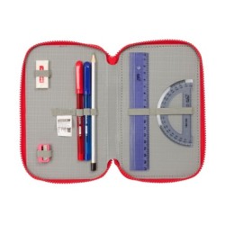 Plumier escolar safta triple 36 piezas atletico de madrid 195x125x55 mm