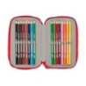 Plumier escolar safta triple 36 piezas atletico de madrid 195x125x55 mm