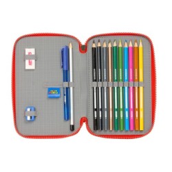 Plumier escolar safta doble pequeño 28 piezas super mario world 195x125x40 mm