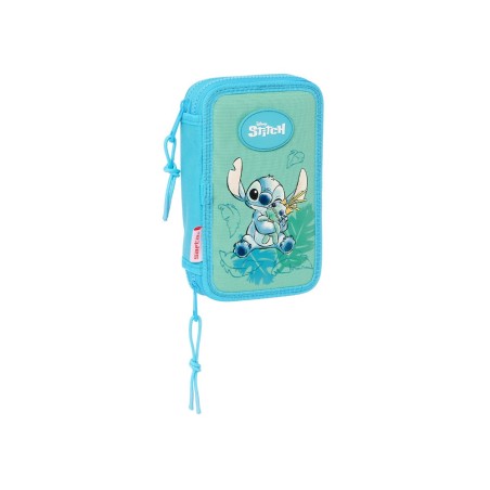 Plumier escolar safta doble pequeño 28 piezas stitch aloha 195x125x40 mm