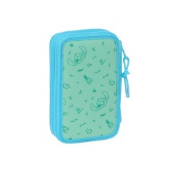 Plumier escolar safta doble pequeño 28 piezas stitch aloha 195x125x40 mm
