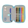 Plumier escolar safta doble pequeño 28 piezas stitch aloha 195x125x40 mm