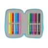 Plumier escolar safta doble pequeño 28 piezas stitch aloha 195x125x40 mm