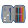 Plumier escolar safta doble pequeño 28 piezas sonic prime 195x125x40 mm