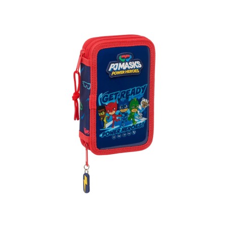 Plumier escolar safta doble pequeño 28 piezas pjmasks ready 195x125x40 mm