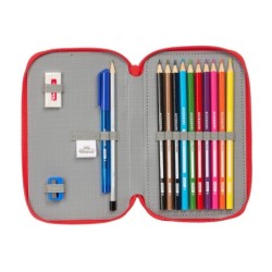 Plumier escolar safta doble pequeño 28 piezas pjmasks ready 195x125x40 mm