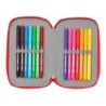 Plumier escolar safta doble pequeño 28 piezas pjmasks ready 195x125x40 mm