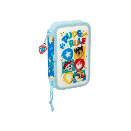 Plumier escolar safta doble pequeño 28 piezas paw patrol pups rule 195x125x40 mm