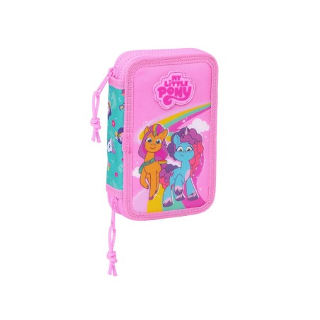 Plumier escolar safta doble pequeño 28 piezas my little pony magic 195x125x40 mm