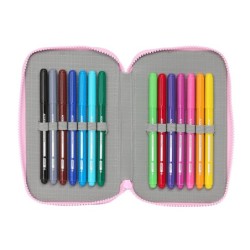 Plumier escolar safta doble pequeño 28 piezas munich heaven 195x125x40 mm