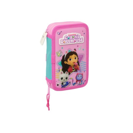 Plumier escolar safta doble pequeño 28 piezas gabby s dollhouse party 195x125x40 mm