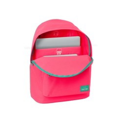 Mochila safta para portatil 14,1\ nait nait rosa fluor 410x310x160 mm