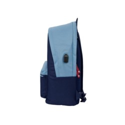 Mochila safta doble para portatil 15,6\  usb munich royal 440x310x180 mm