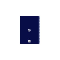 Cuaderno espiral safta folio 80 hojas 60 gr cuadro 4 mm tapa extradura f.c. barcelona