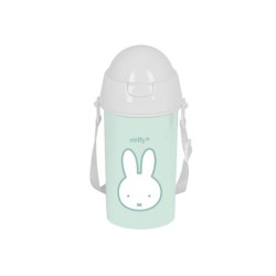 Botella portaliquidos safta 500 ml apertura automatica con pajita miffy menta 195x73x73 mm