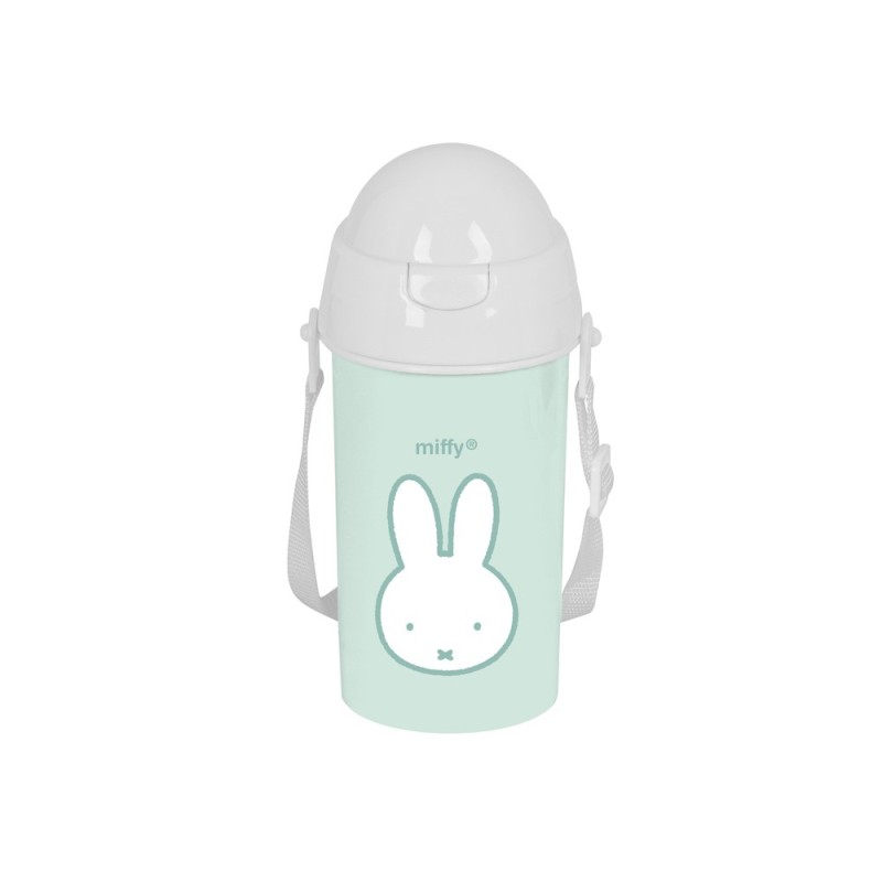 Botella portaliquidos safta 500 ml apertura automatica con pajita miffy menta 195x73x73 mm