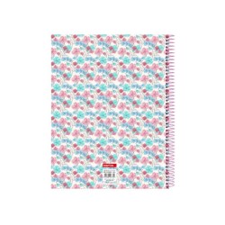 Cuaderno espiral safta microperforado din a4 tapa forrada 120 hojas cuadro 5 mm 60 gr moos floresistente