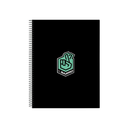 Cuaderno espiral safta microperforado din a4 tapa forrada 120 hojas cuadro 5 mm 60 gr kings league el barrio