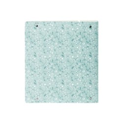 Carpeta con recambio safta din a4 cuadro 5 mm polipropileno foam 4 anillas 35mm estampados floral azul